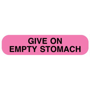 GIVE ON EMPTY STOMACH, 1-5/8" x 3/8"