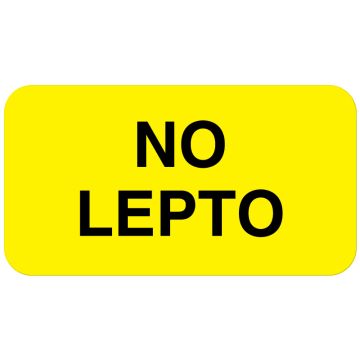 NO LEPTO, Communication Label, 1-5/8" x 7/8"