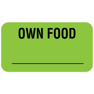 OWN FOOD, Communication Label, 1-5/8" x 7/8"