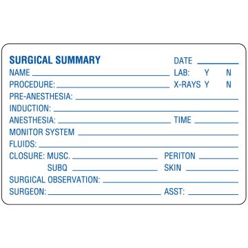 Examination Record Label, 4" x 2-5/8"