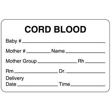 Cord Blood Label, 3" x 2"