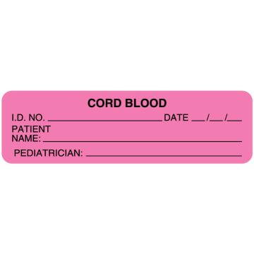 Cord Blood Label, 3" x 7/8"