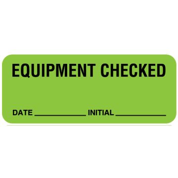 Equipment Checked Label, 2-1/4" x 7/8"