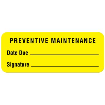 Preventive Maintenance Label, 2-1/4" x 7/8"