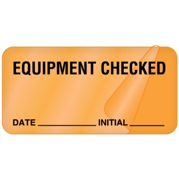 Equipment Checked Label, 2" x 1"