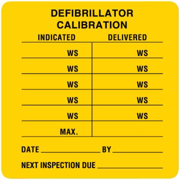 Removable Equipment Calibration Label, 2-1/2" x 2-1/2"