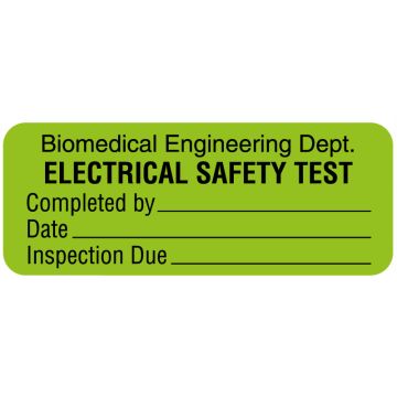 Electrical Equipment Safety Label, 2-1/4" x 7/8"