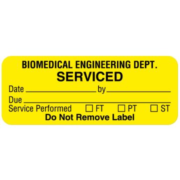 Equipment Service Label, 2-1/4" x 7/8"