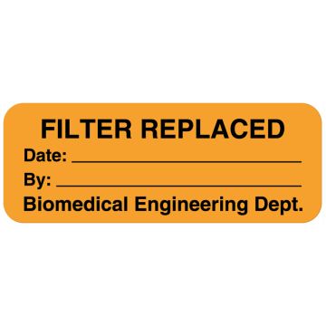 Filter Replaced Label, 2" x 7/8"