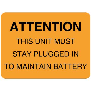 Battery & Lamp Maintenance Label, 2-3/8" x 1-3/4"