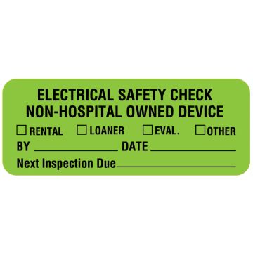 Electrical Equipment Safety Label, 2-1/4" x 7/8"