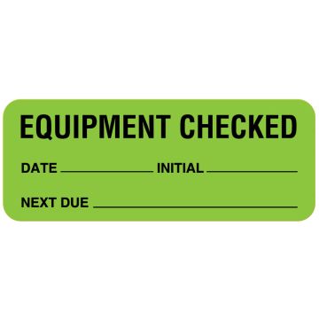 Equipment Checked Label, 2-1/4" x 7/8"