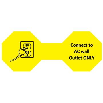 CONNECT to AC OUTLET Cord Label, 5" x 2"