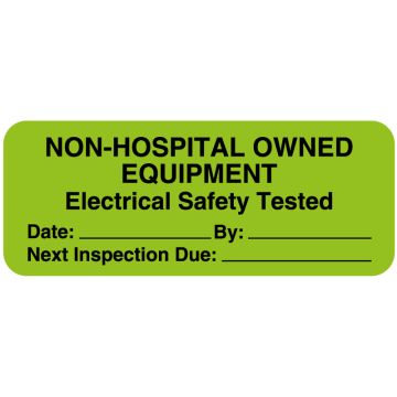 Electrical Equipment Safety Label, 2-1/4" x 7/8"