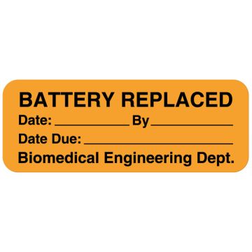 Battery & Lamp Maintenance Label, 2" x 3/4"