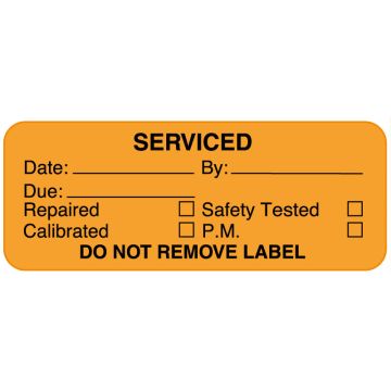 Equipment Service Label, 2-1/4" x 7/8"