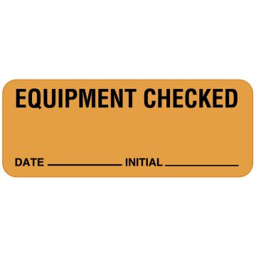 Equipment Checked Label, 2-1/4" x 7/8"