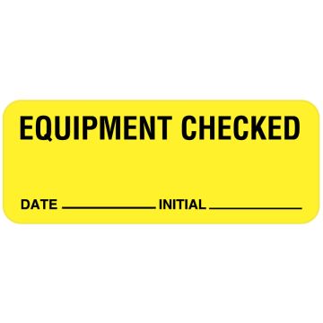 Equipment Checked Label, 2-1/4" x 7/8"