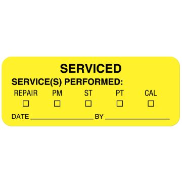 Equipment Service Label, 2-1/4" x 7/8"