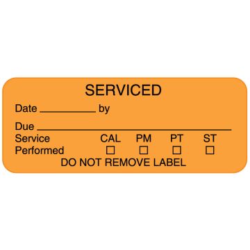 Equipment Service Label, 2-1/4" x 7/8"