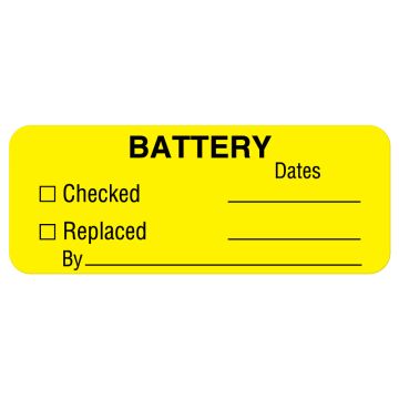 Battery & Lamp Maintenance Label, 2-1/4" x 7/8"