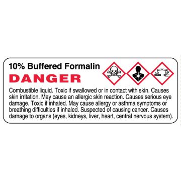 10% Buffered Formalin,  3" x 1-1/8"