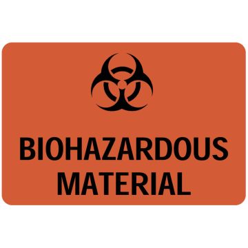 Biohazard Warning Label, 3" x 2"