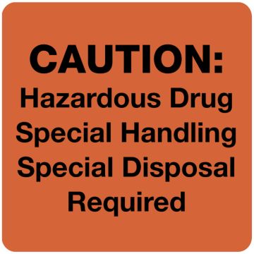 Hazardous Drug Warning Label, 3" x 3"