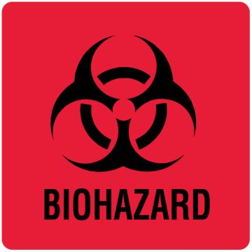 Biohazard Warning Label, 3" x 3"