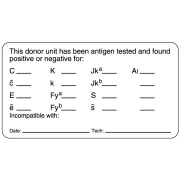 Antigen Testing Label, 3" x 1-5/8"