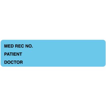 Light Blue Medical Record Binder Label, 5-3/8" x 1-3/8"