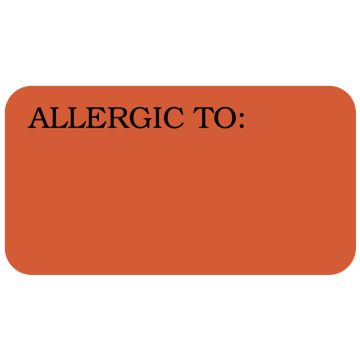 Allergy Alert Label, 1-5/8" x 7/8"