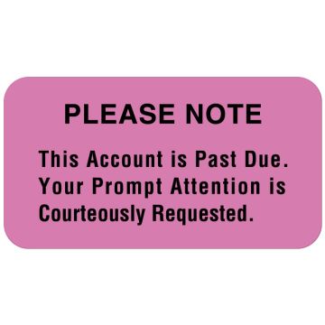 Payment Reminder Label, 1-5/8" x 7/8"