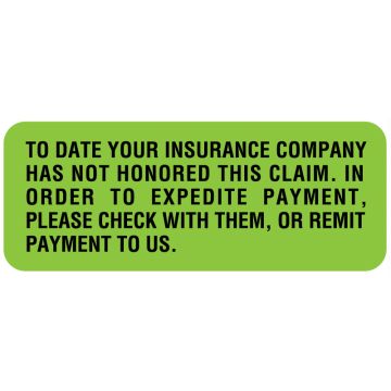 Insurance Payment Reminder Label, 2-1/4" x 7/8"