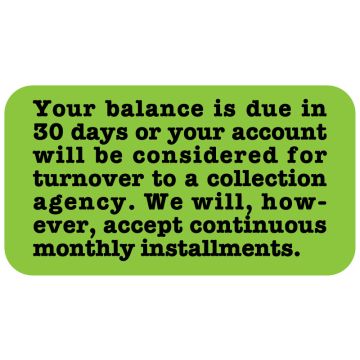 Friendly Payment Reminder Label, 1-5/8" x 7/8"