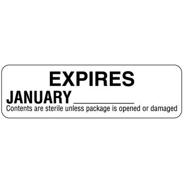 Monthly Color Coded Expiration Labels, 3" x 7/8"