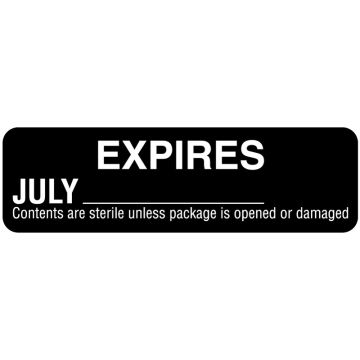 Monthly Color Coded Expiration Labels, 3" x 7/8"
