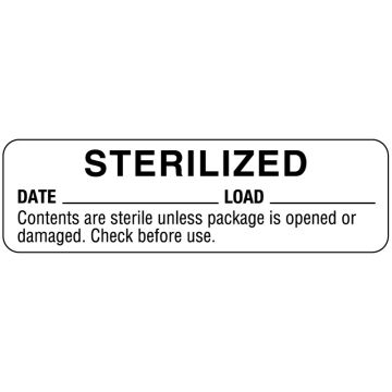 Sterilized Date & Load, 3" x 7/8"