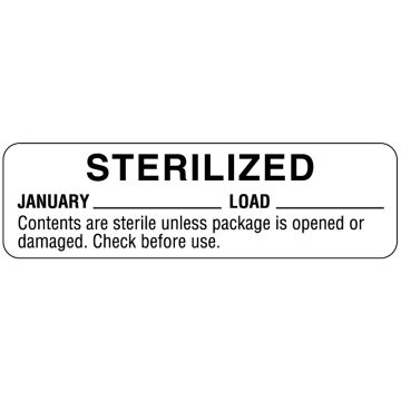 January Sterility Date Labels, 3" x 7/8"