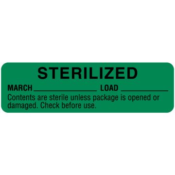 March Sterility Date Labels, 3" x 7/8"