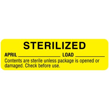 April Sterility Date Labels, 3" x 7/8"