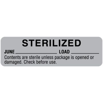 June Sterility Date Labels, 3" x 7/8"