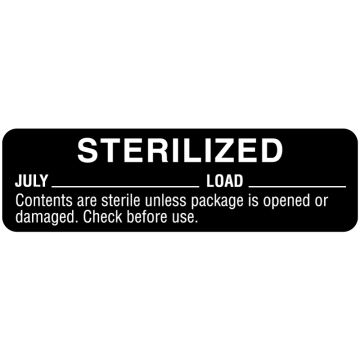 July Sterility Date Labels, 3" x 7/8"
