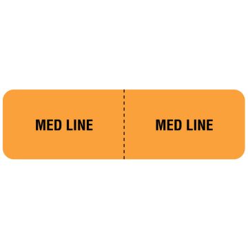 MED LINE I.V. Line Identification Label, 3" x 7/8"