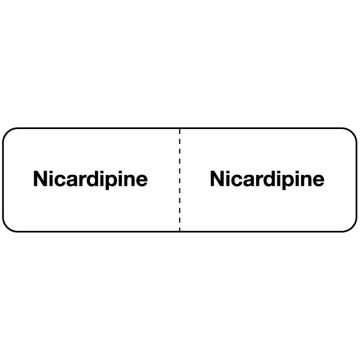 NICARDIPINE, I.V. Line Identification Label, 3" x 7/8"