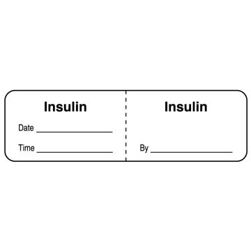Insulin, IV Line Identification Label, 3" x 7/8"