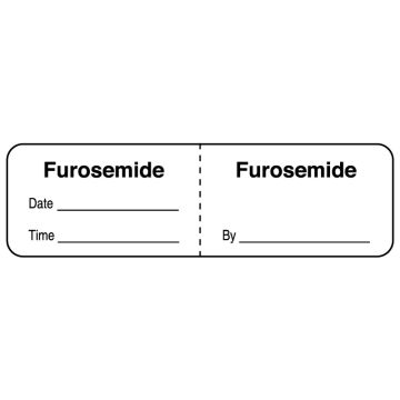 Furosemide, IV Line Identification Label, 3" x 7/8"