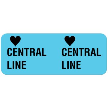 CENTRAL LINE, I.V. Line Identification Label, 2-1/4" x 7/8"