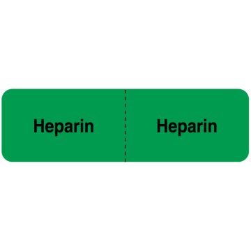 HEPARIN, I.V. Line Identification Label, 3" x 7/8"