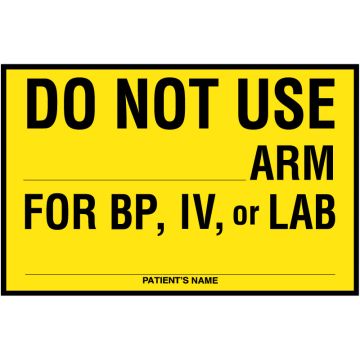 IV Care Label, 8" x 5-1/4"